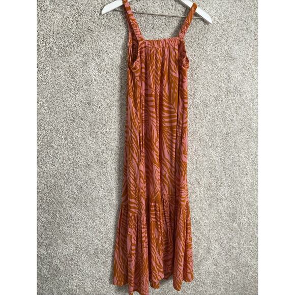Goa Beachwear‎ By Japna Pink/Orange Palm Leaves Maxi Dress Small - Picture 5 of 8